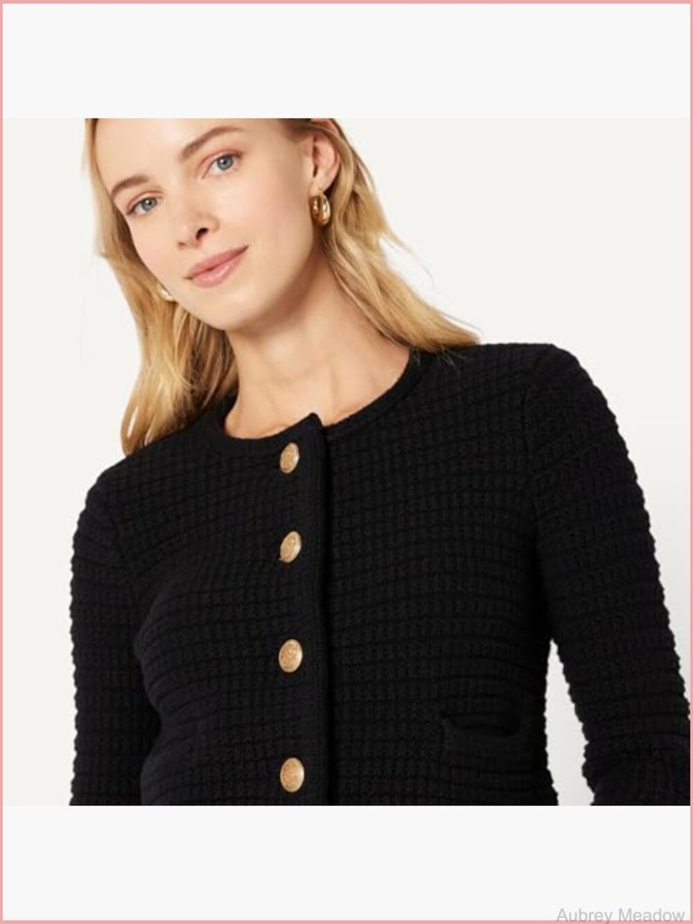 Women's Regular-Fit Midweight Cardigan Sweater Gold Buttons - Picture 4 of 7